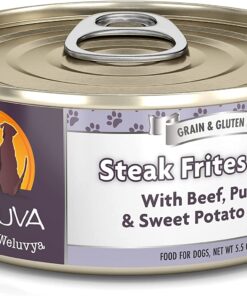 Weruva Steak Frites Dinner with Beef, Pumpkin & Sweet Potatoes in Gravy Grain-Free Canned Dog Food 5.5 Ounce (Pack of 24)