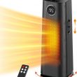 Wind Talk Space Heater for Indoor Use, 1500W Electric Oscillating Portable Ceramic Tower Heater with Remote, Thermostat, 24Hrs Timer, Wind Direction Adjust