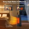 Wind Talk Space Heater for Indoor Use, 1500W Electric Oscillating Portable Ceramic Tower Heater with Remote, Thermostat, 24Hrs Timer, Wind Direction Adjust