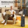 Wind Talk Space Heater for Indoor Use, 1500W Electric Oscillating Portable Ceramic Tower Heater with Remote, Thermostat, 24Hrs Timer, Wind Direction Adjust