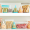 Zip Top 10-Piece Reusable Platinum Silicone Food Containers