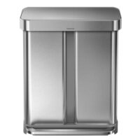 GLD-74506 Stainless Steel Step Trash Can with Clorox Odor Protection  Large  Metal Kitchen Garbage Bin with Soft Close Lid, Foot Pedal and Waste Bag  Roll Holder, 13 Gallon 