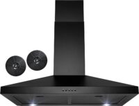 AKDY 30 in. Convertible Kitchen Wall Mount Range Hood with Carbon Filters in Black Painted Stainless Steel
