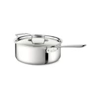 All-Clad 4206 Stainless Steel Tri-Ply Bonded Deep Saute Pan With Lid 6 QT.