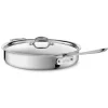 All-Clad 4406 Stainless Steel 3-Ply Bonded Dishwasher Safe Saute Pan with Lid Cookware, 6-Quart, Silver