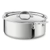All-Clad 4506 Stainless Steel Tri-Ply Bonded Dishwasher Safe Stockpot with Lid / Cookware, 6-Quart, Silver