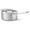 All-Clad BD55203 D5 Brushed 18/10 Stainless Steel 5-Ply Bonded Dishwasher Safe Sauce Pan with Lid Cookware, 3-Quart, Silver
