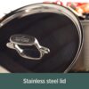 All-Clad BD55403 D5 Brushed Stainless Steel 5-ply Bonded Cookware, Saute Pan with lid, 3 quart, Silver