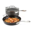 All-Clad Essentials Nonstick Hard Anodized Fry & Sauce Pan, 10.5 inch and 4 quart, Black