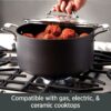 All-Clad Essentials Nonstick Hard Anodized Fry & Sauce Pan, 10.5 inch and 4 quart, Black
