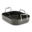 All-Clad H9112S84 Essentials Nonstick Hard Anodized Small Roaster with Rack, 11 X 14 inch, Black