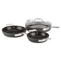 All-Clad H911S464 Essentials Nonstick Skillet set, 4-Piece, Grey