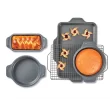 All-Clad J2575S64 Pro-Release Nonstick Bakeware Set including Half Sheet Pan, Cooling & Baking Rack, Round Cake Pan, Loaf Pan, 5 piece, Gray