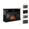 Ameriwood Home 1764296COM 47.24-in W Black Oak TV Stand with Fan-forced Electric Fireplace