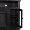 Ameriwood Home 1764296COM 47.24-in W Black Oak TV Stand with Fan-forced Electric Fireplace