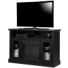 Ameriwood Home 1764296COM 47.24-in W Black Oak TV Stand with Fan-forced Electric Fireplace