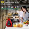 Aobosi Slow Masticating Juicer Machine, Cold Press juicer Extractor, Quiet Motor, Reverse Function, High Nutrient Fruit and Vegetable Juice with Juice Jug & Brush for Cleaning