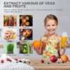 Aobosi Slow Masticating Juicer Machine, Cold Press juicer Extractor, Quiet Motor, Reverse Function, High Nutrient Fruit and Vegetable Juice with Juice Jug & Brush for Cleaning