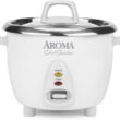 Aroma Housewares Select Stainless Rice Cooker & Warmer with Uncoated Inner Pot, 14-Cup(cooked) 3Qt, ARC-757SG