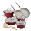 Ayesha Curry 10765 12pc Home Collection Nonstick Cookware Set, Sienna Red