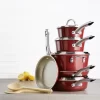 Ayesha Curry 10765 12pc Home Collection Nonstick Cookware Set, Sienna Red