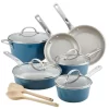 Ayesha Curry 10766 Home Collection 12pc Aluminum Cookware Set, Twilight Teal