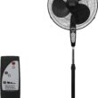 BLACK+DECKER BFSR18B 18 Inches Stand Fan with Remote, Black