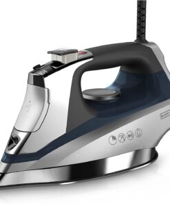 BLACK+DECKER Allure Professional Steam Iron, Comfort Grip, Stainless Steel Soleplate, Gray/Blue, D3030