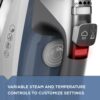 BLACK+DECKER Allure Professional Steam Iron, Comfort Grip, Stainless Steel Soleplate, Gray/Blue, D3030
