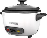 BLACK+DECKER RC516 16-Cup Cooked 8-Cup Uncooked Rice Cooker and Food Steamer, White