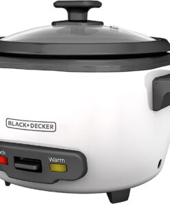 BLACK+DECKER RC516 16-Cup Cooked 8-Cup Uncooked Rice Cooker and Food Steamer, White