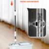 BOOMJOY Spin Mop and Bucket with Wringer Set, Easy Wring Mop for Floor Cleaning with 4 Microfiber Replacement Mop Head, Adjustable Stainless Steel Handle