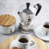 Bialetti Moka Express Iconic Stovetop Espresso Maker, Makes Real Italian Coffee, Moka Pot 3 Cups (4.3 Oz - 130 Ml), Aluminium, Silver