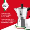 Bialetti Moka Express Iconic Stovetop Espresso Maker, Makes Real Italian Coffee, Moka Pot 3 Cups (4.3 Oz - 130 Ml), Aluminium, Silver