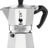 Bialetti Moka Express Iconic Stovetop Espresso Maker, Makes Real Italian Coffee, Moka Pot 3 Cups (4.3 Oz - 130 Ml), Aluminium, Silver