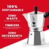Bialetti Moka Express Iconic Stovetop Espresso Maker, Makes Real Italian Coffee, Moka Pot 3 Cups (4.3 Oz - 130 Ml), Aluminium, Silver