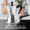 Bialetti Moka Express Iconic Stovetop Espresso Maker, Makes Real Italian Coffee, Moka Pot 3 Cups (4.3 Oz - 130 Ml), Aluminium, Silver