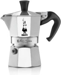 Bialetti Moka Express Iconic Stovetop Espresso Maker, Moka Pot 1 Cup Aluminium, Silver