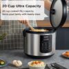 COMFEE' CRS5010BS Rice Cooker, 8-in-1 Stainless Steel Multi Cooker, Slow Cooker, Steamer, Saute, and Warmer, 5.2 QT, 20 Cups Cooked(10 Cups Uncooked), Brown Rice, Quinoa and Oatmeal, 8 One-Touch Programs