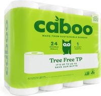 Caboo Tree Free Bamboo Toilet Paper, Septic Safe, Biodegradable, Eco Friendly Bath Tissue with Soft, Quick Dissolving 2 Ply Sheets (300 Sheets Per Roll, 24 Double Rolls)
