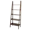 Casual Home 176-54 Ladder Warm Brown Wood 5-Shelf Ladder Bookcase (24.75-in W x 72-in H x 16-in D)