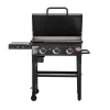 Char-Griller E8428 Flat Iron 3-Burner Outdoor Griddle Gas Grill with Lid in Black