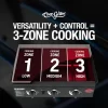 Char-Griller E8428 Flat Iron 3-Burner Outdoor Griddle Gas Grill with Lid in Black
