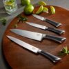 Chicago Cutlery Fusion 12 Piece Forged Premium Knife Block Set with Wooden Storage Block, Cushion-Grip Handles with Stainless Steel Blades, Kitchen Knife Set Chicago Cutlery Fusion 12 Piece Forged Premium Knife Block Set with Wooden Storage Block, Cushion-Grip Handles with Stainless Steel Blades, Kitchen Knife Set