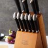 Chicago Cutlery Fusion 12 Piece Forged Premium Knife Block Set with Wooden Storage Block, Cushion-Grip Handles with Stainless Steel Blades, Kitchen Knife Set Chicago Cutlery Fusion 12 Piece Forged Premium Knife Block Set with Wooden Storage Block, Cushion-Grip Handles with Stainless Steel Blades, Kitchen Knife Set