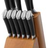 Chicago Cutlery Fusion 12 Piece Forged Premium Knife Block Set with Wooden Storage Block, Cushion-Grip Handles with Stainless Steel Blades, Kitchen Knife Set Chicago Cutlery Fusion 12 Piece Forged Premium Knife Block Set with Wooden Storage Block, Cushion-Grip Handles with Stainless Steel Blades, Kitchen Knife Set