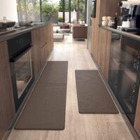 Color&Geometry Kitchen Rugs, Kitchen Rug Set 2 Piece Kitchen Runner Rug Kitchen Floor Mat, Cushioned Anti Fatigue Kitchen Mat Non Skid Waterproof Comfort Standing Kitchen Rug, 17x29+17x59, Brown.