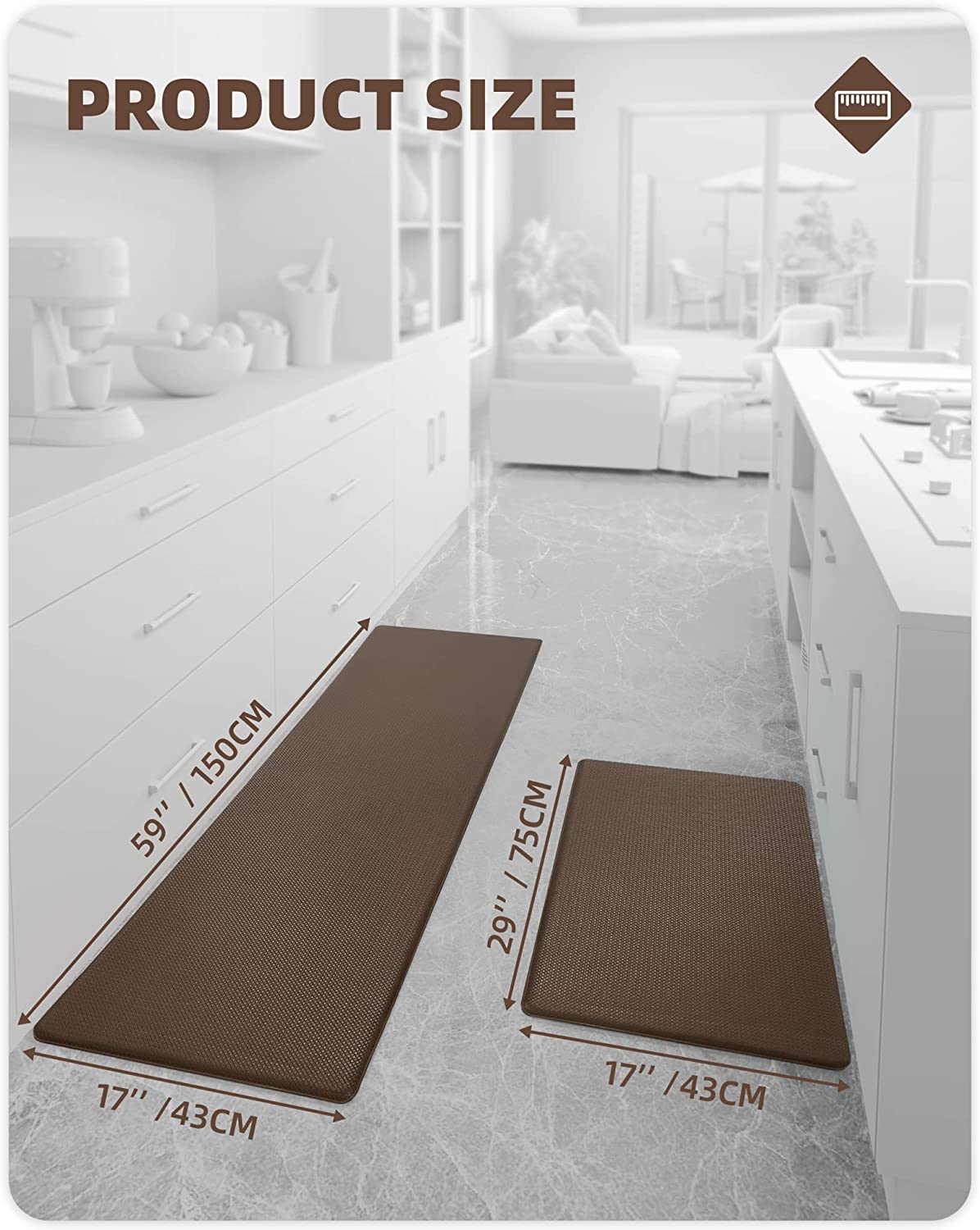 Kitchen Rugs Anti Fatigue Mats for Floor Cushioned Runner cheapest Rug, 2 Pieces Set