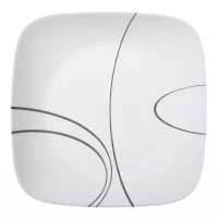 Corelle 1069986 Square Simple Lines 10.25” Dinner Plate (Set of 6)