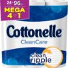 Cottonelle Clean Care Toilet Paper, Bath Tissue, 24 Mega Toilet Paper Rolls